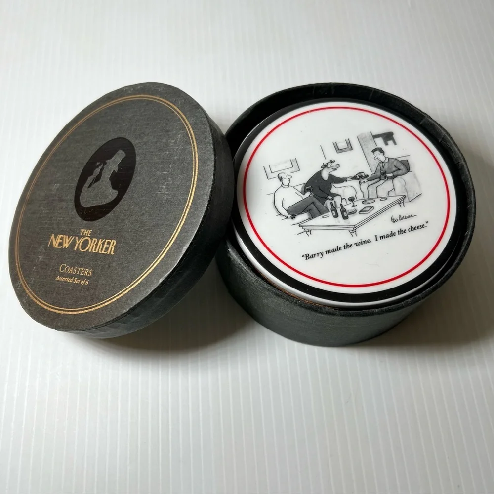 New Yorker Restoration Hardware Eustace Tilley Set of 6 Wine Themed Coasters